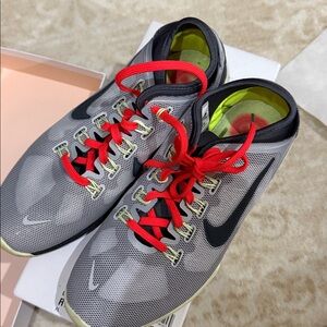 Nike Gray and Red Running Shoes